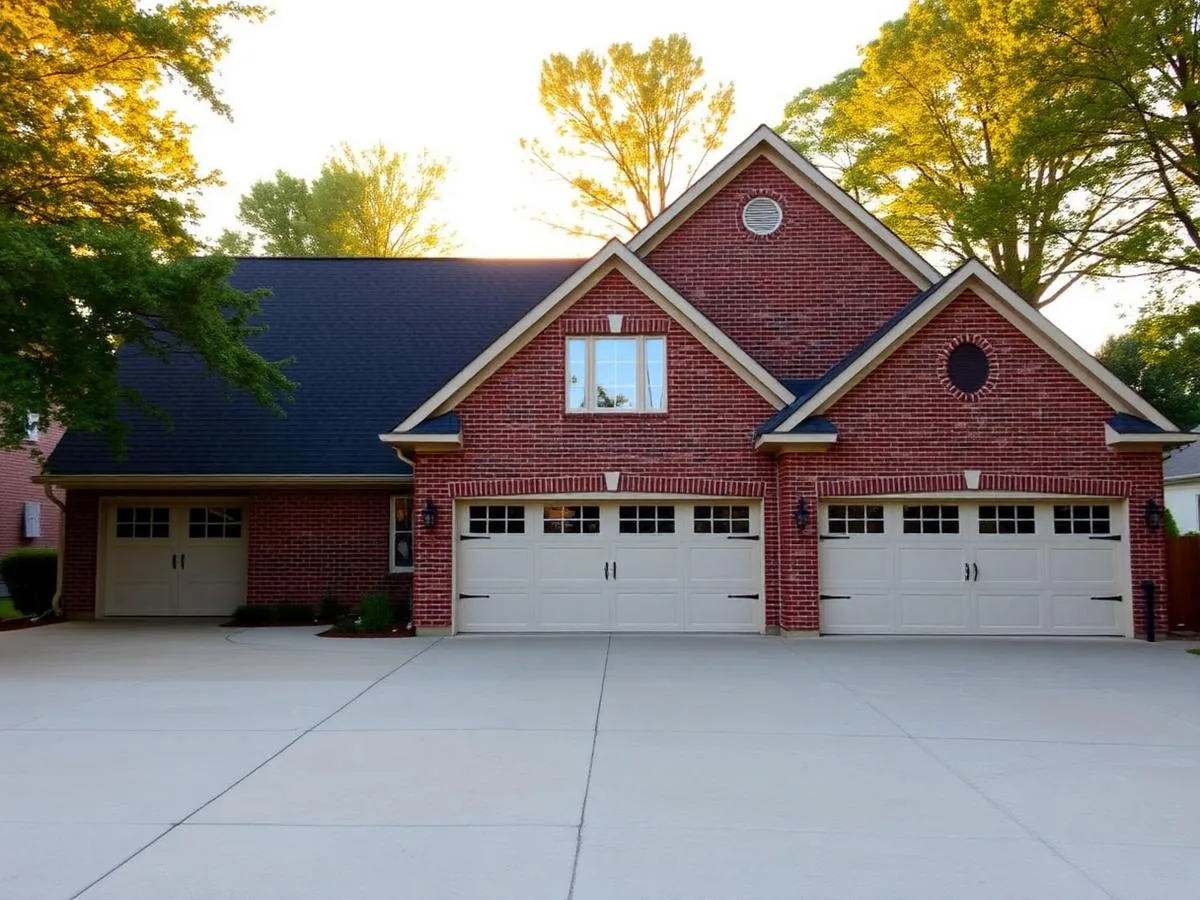 Middle Tennessee home with a double garage door